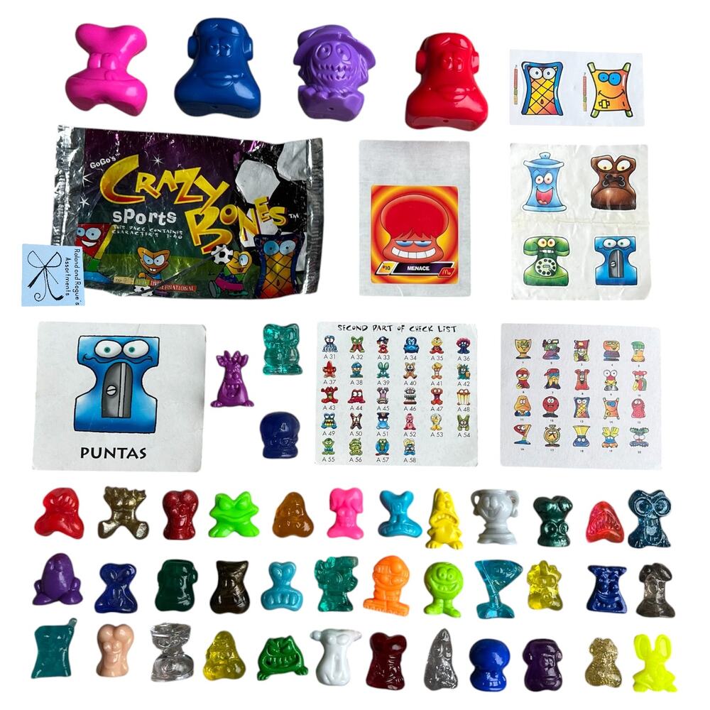 GoGo's Crazy Bones Toys and Game 39-CT Small with 4-CT Large Lot